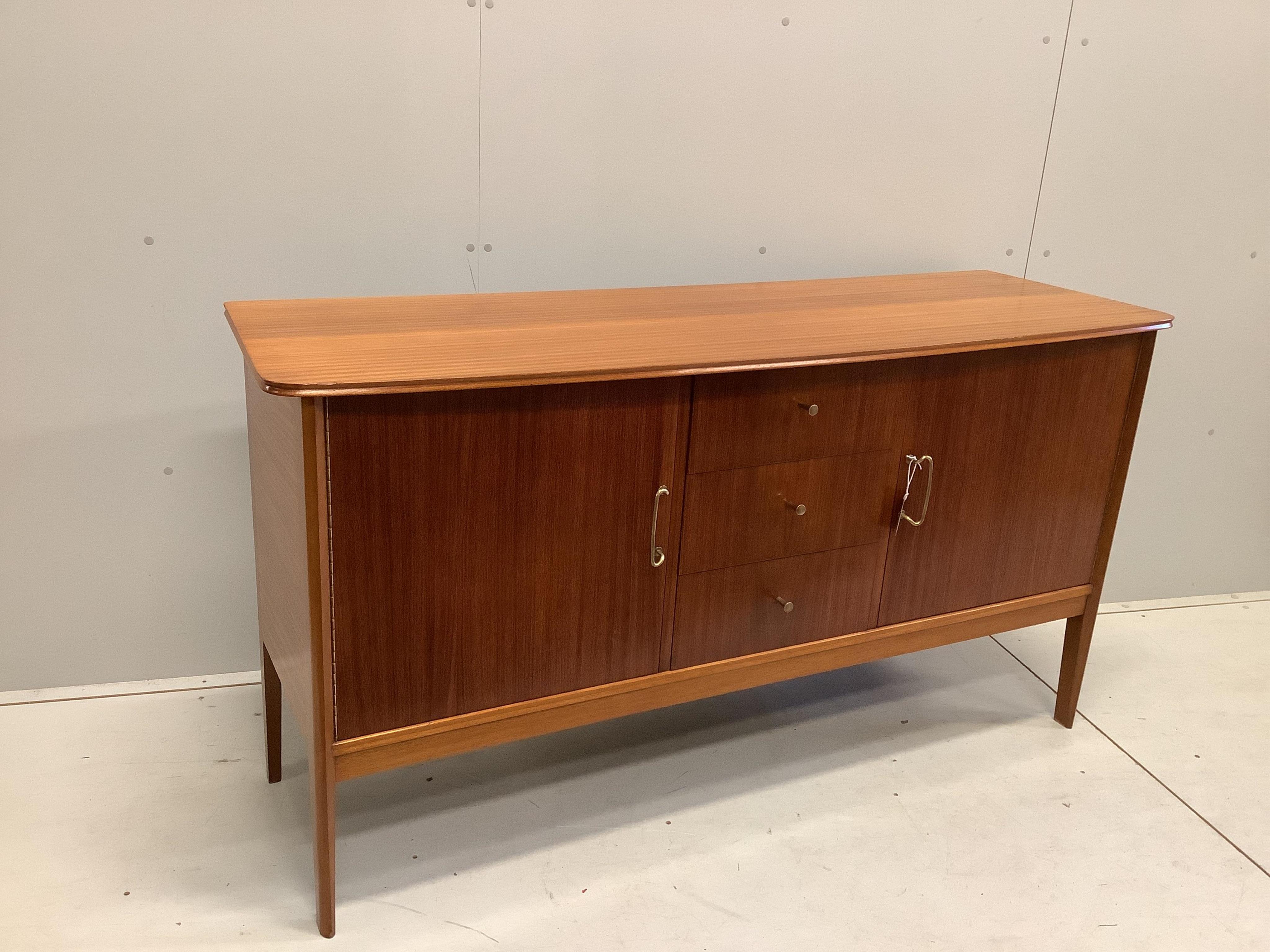 Peter Hayward for Vanson, a mid century teak sideboard, width 159cm, depth 51cm, height 84cm. Condition - fair to good, top has a rim bruise and light surface scratches.